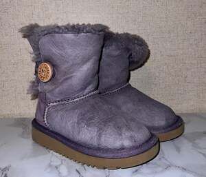 UGG Toddler Bailey Button Purple Sheepskin Boots Size 8T